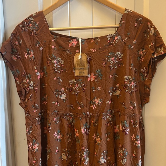 NATURAL LIFE Floral Brown Maxi Dress - Picture 3 of 8